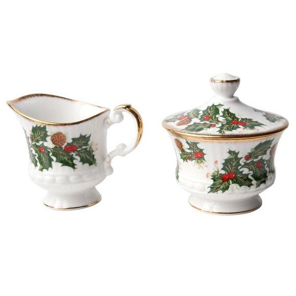 Vintage Queens Rosina Yuletide Christmas Tea Coffee Mug Creamer Sugar Bowl China - Picture 5 of 10